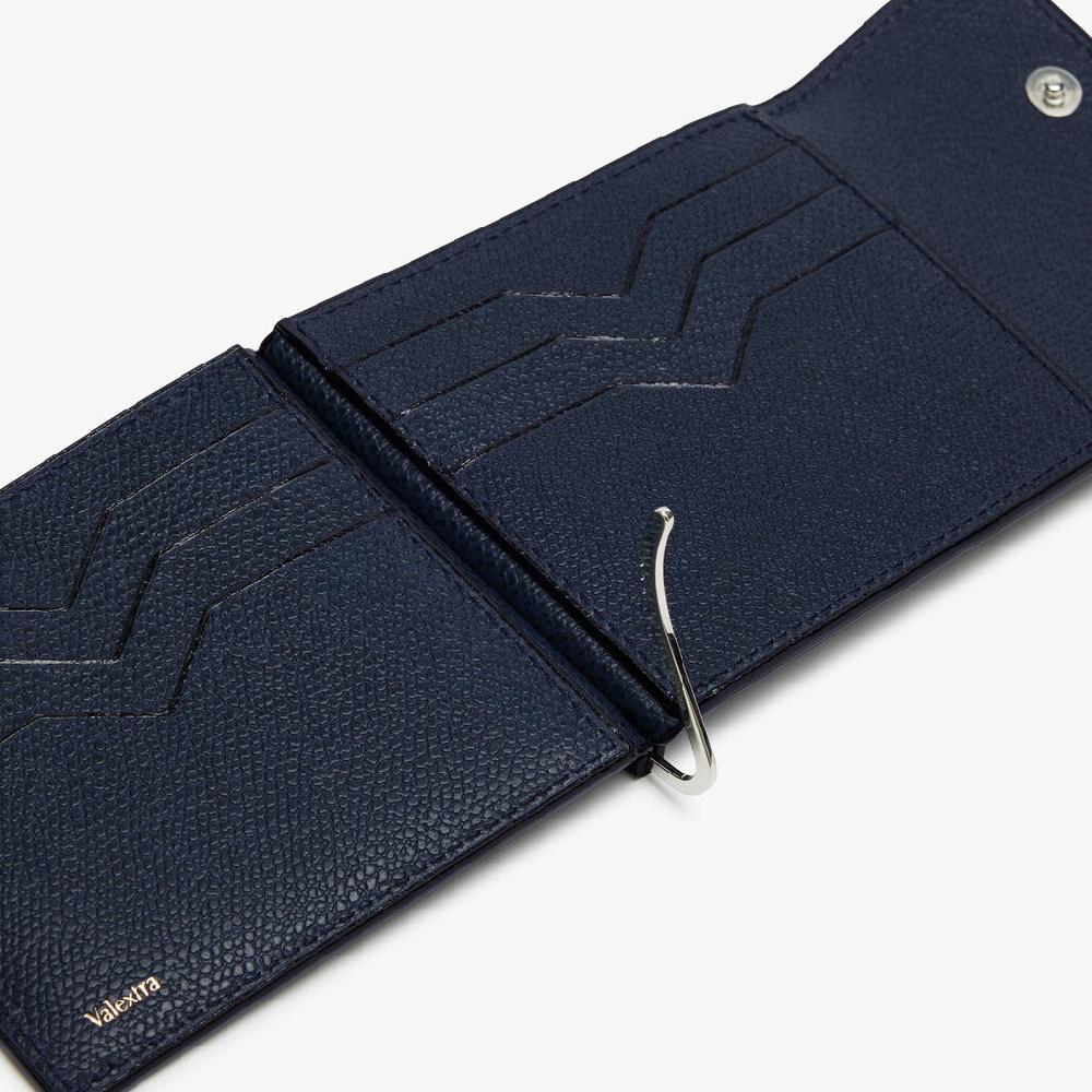 Valextra Portafoglio fermasoldi da Uomo in Pelle Blu | Valextra In Linea