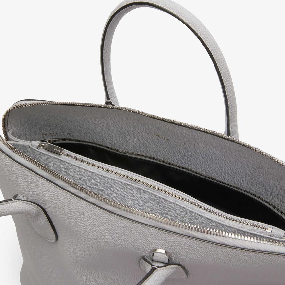 Valextra Borsa tote da Uomo in Pelle Grigia Sasso | Valextra My Logo Promozione