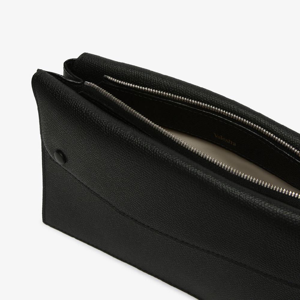 Valextra Borsa a tracolla da Uomo in Pelle Nera | Valextra Pocket Negozi Online