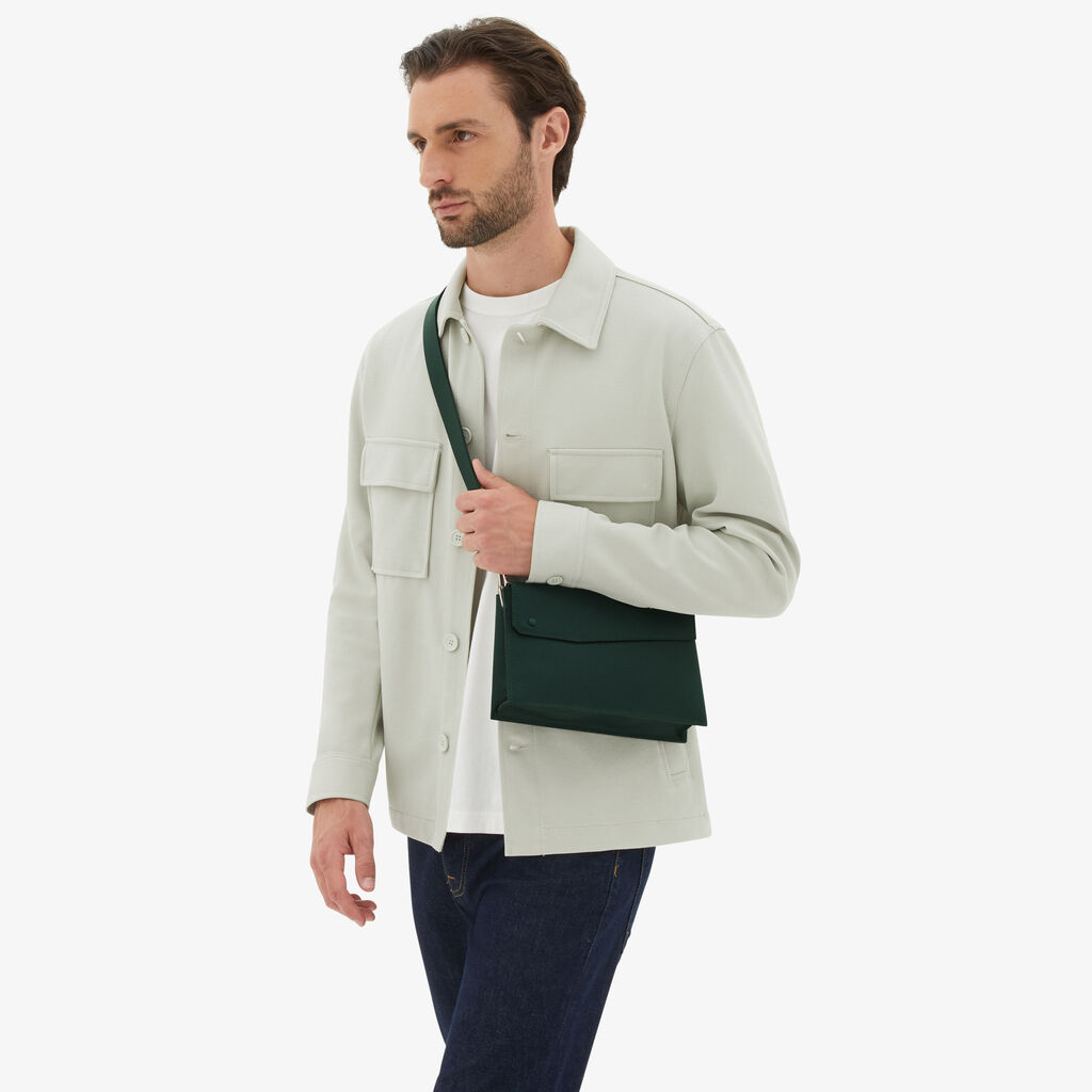 Valextra Borsa tracolla da Uomo di Lusso in Pelle Verde | Valextra Pocket Consegna Veloce