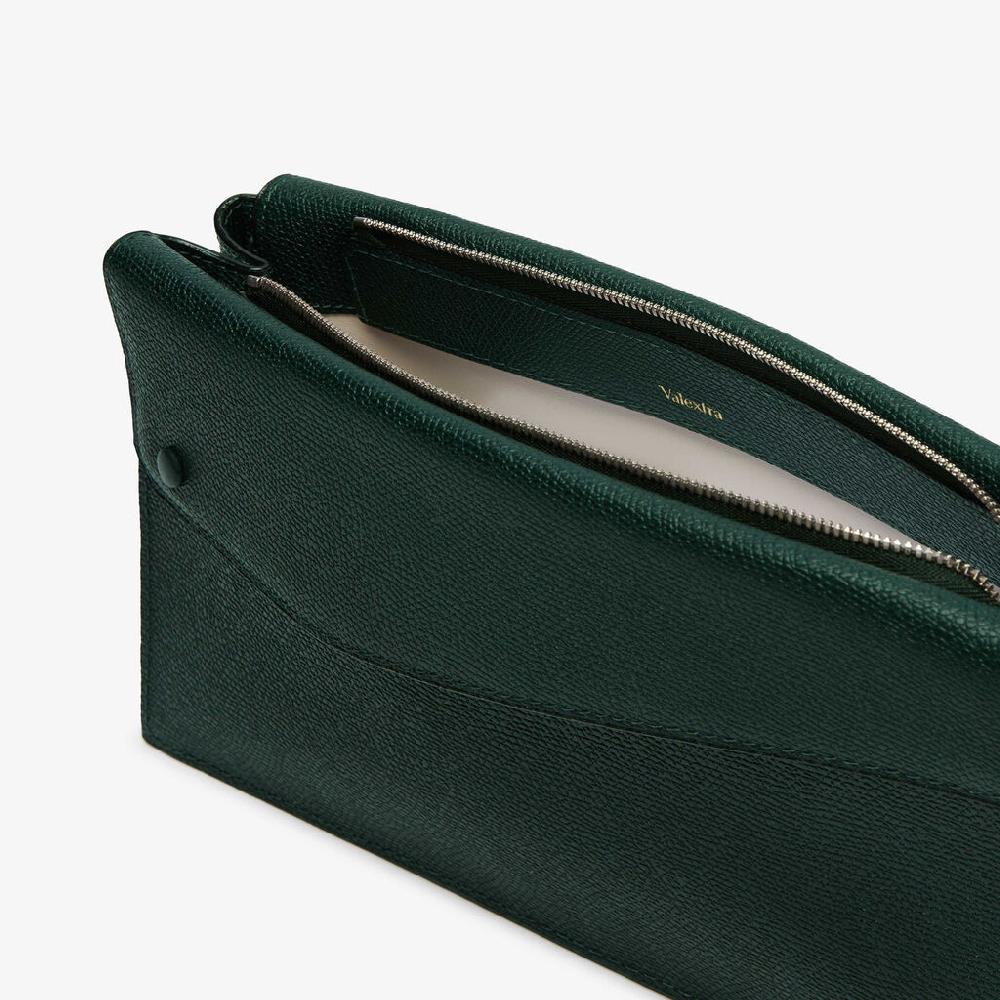 Valextra Borsa tracolla da Uomo di Lusso in Pelle Verde | Valextra Pocket Consegna Veloce