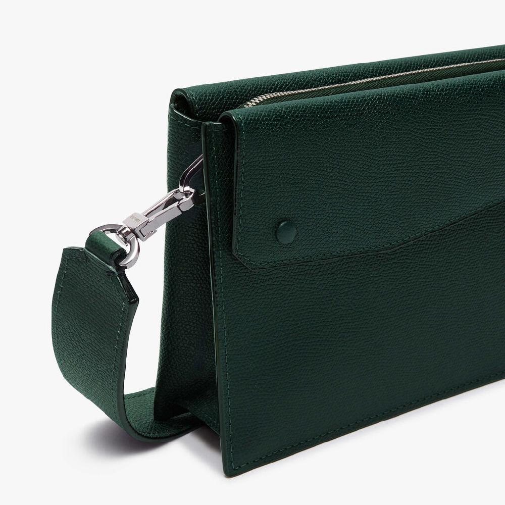 Valextra Borsa tracolla da Uomo di Lusso in Pelle Verde | Valextra Pocket Consegna Veloce
