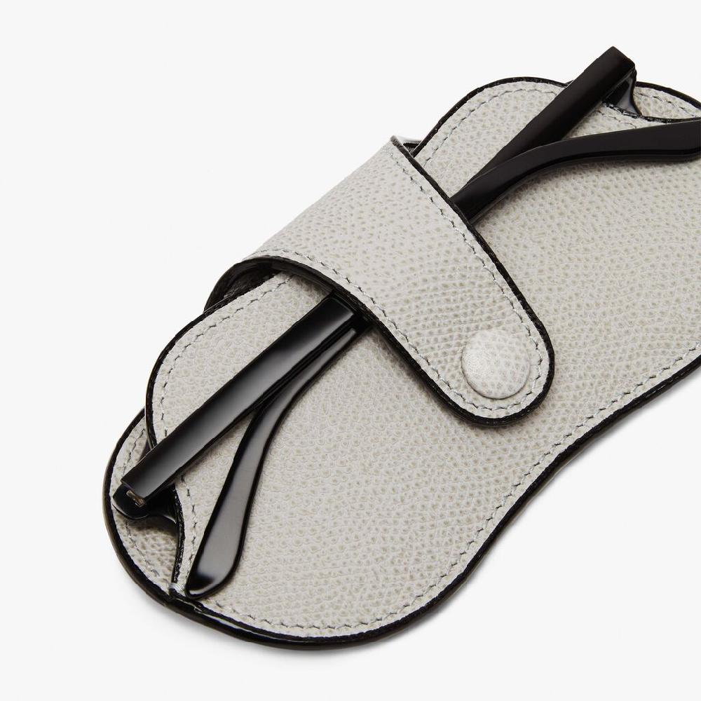 Valextra Custodia occhiali morbida in Pelle Grigio chiaro | Valextra Promozione Limitata