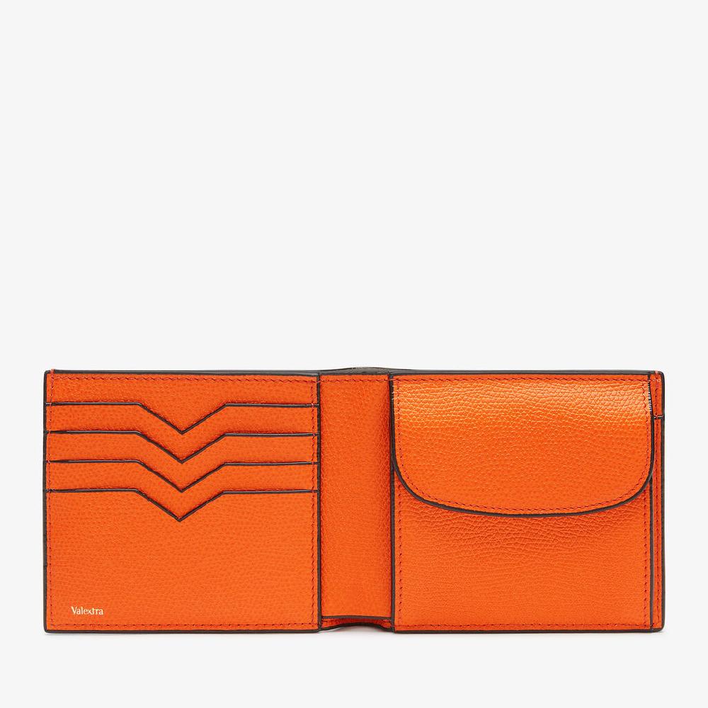 Valextra Portafoglio con portamonete in Pelle Arancione | Valextra Offerta