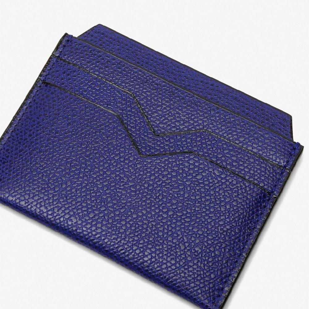 Valextra Portatessere e carte di credito in Pelle Blu | Valextra Online