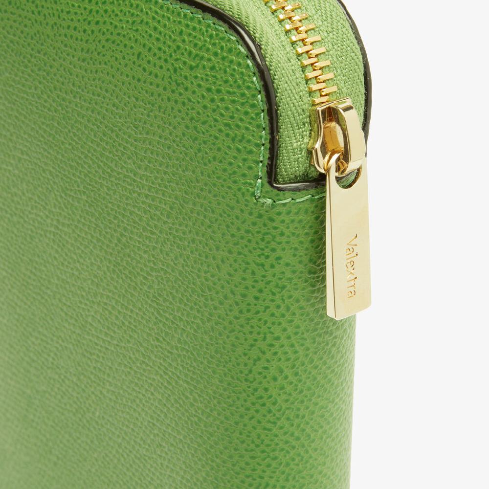 Valextra Portafoglio da Donna di Lusso in Pelle Verde | Valextra Zip Around In Vendita