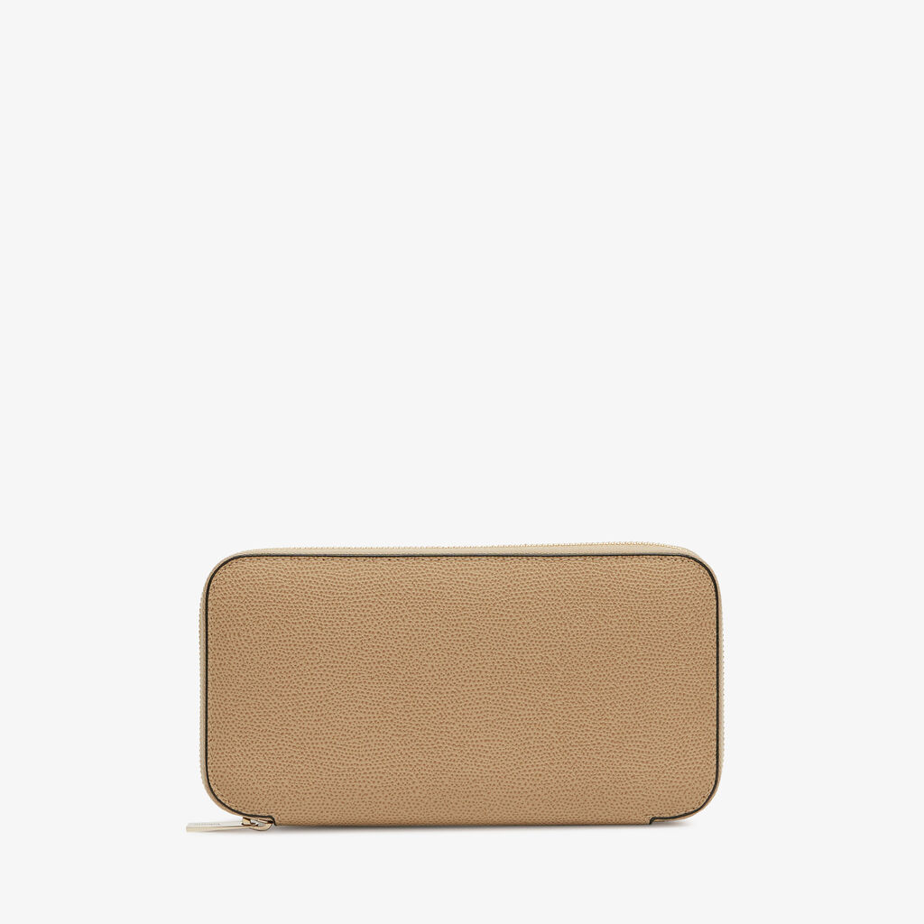 Valextra Portafoglio da Donna di Lusso in Pelle Beige | Valextra Zip Around Offerte