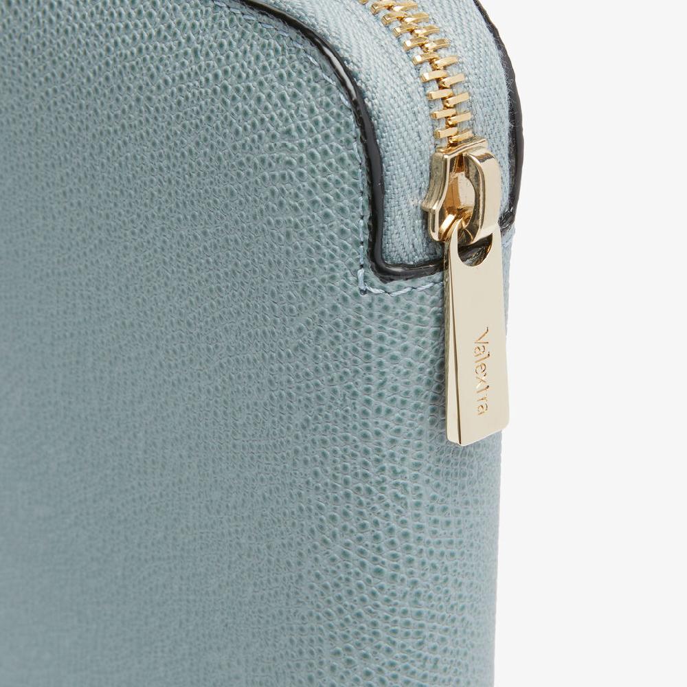 Valextra Portafoglio da Donna di Lusso in Pelle Azzurra | Valextra Zip Around Hotsell