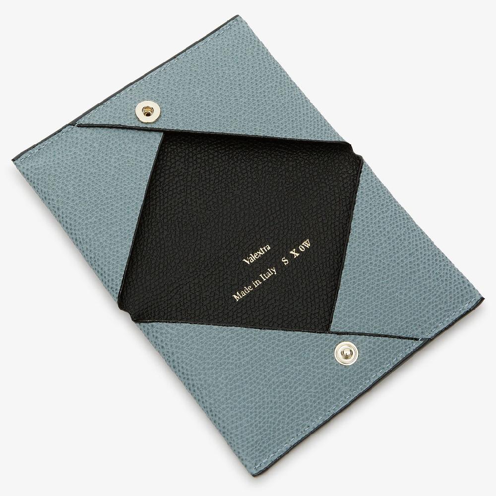 Valextra Porta carte piccolo di Lusso in Pelle Blu e Nera | Valextra I Più Venduti