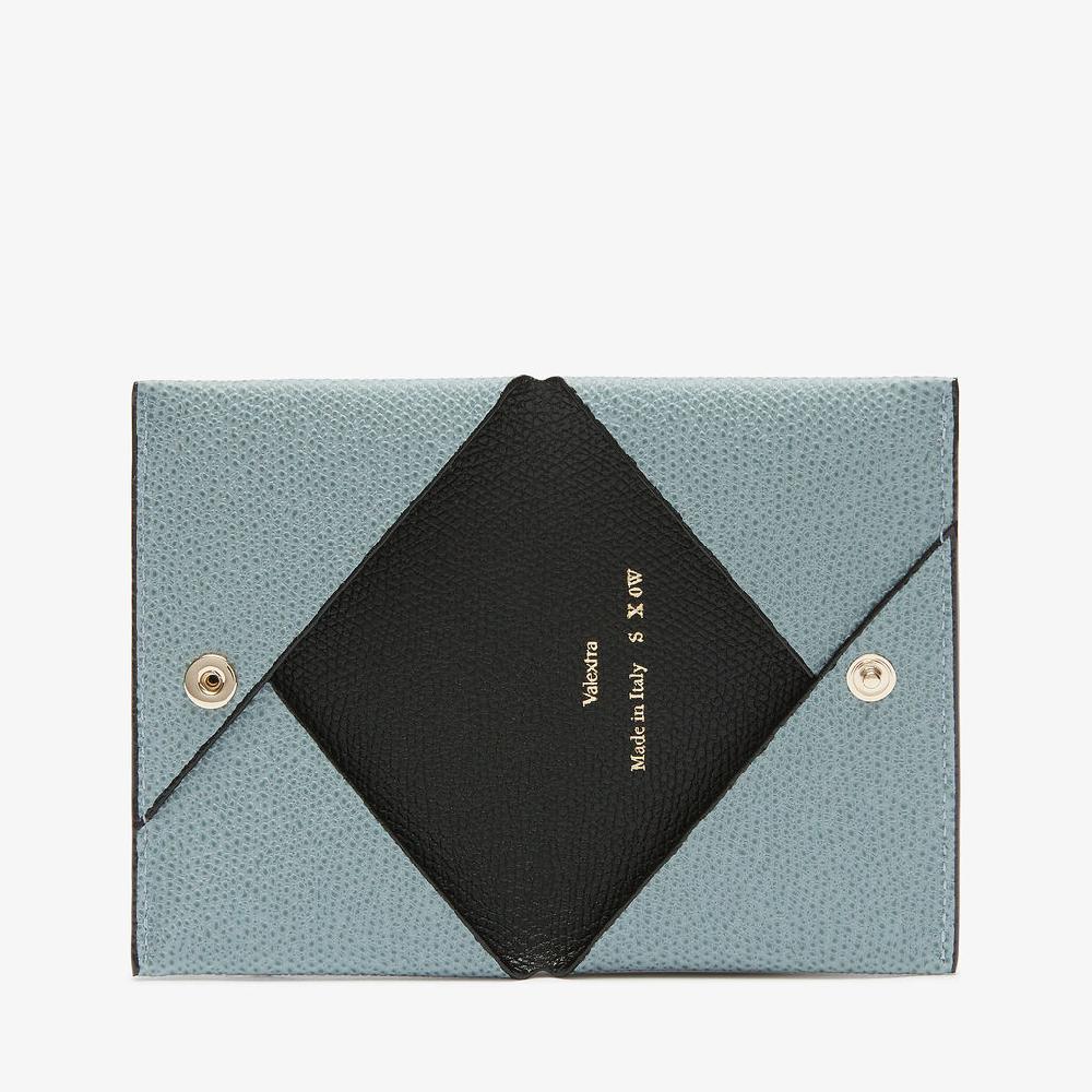 Valextra Porta carte piccolo di Lusso in Pelle Blu e Nera | Valextra I Più Venduti
