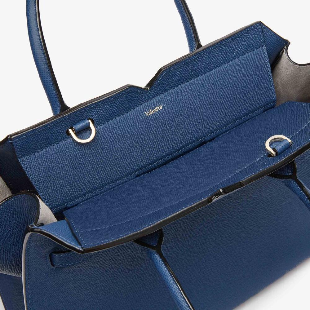 Valextra Borsa due manici da Donna in Pelle Blu Zaffiro | Valextra Vendite Flash