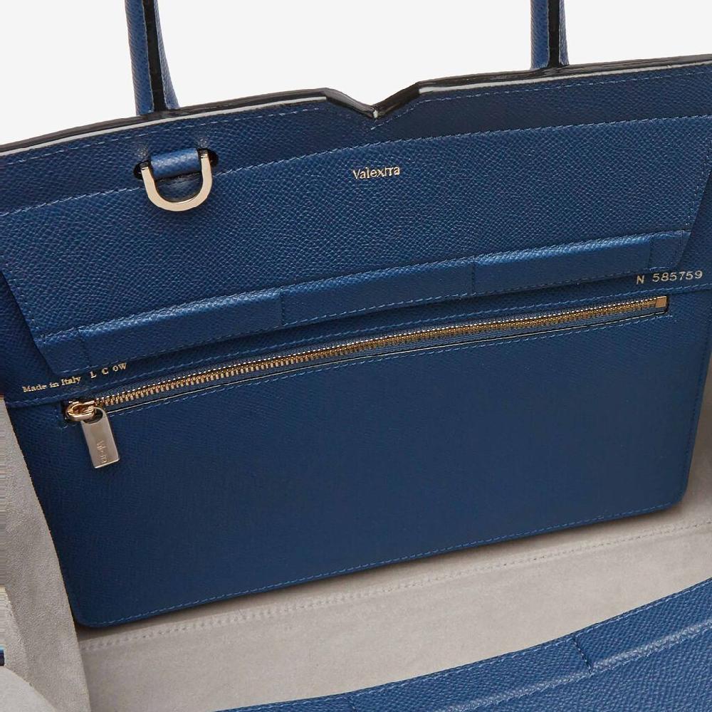 Valextra Borsa due manici da Donna in Pelle Blu Zaffiro | Valextra Vendite Flash