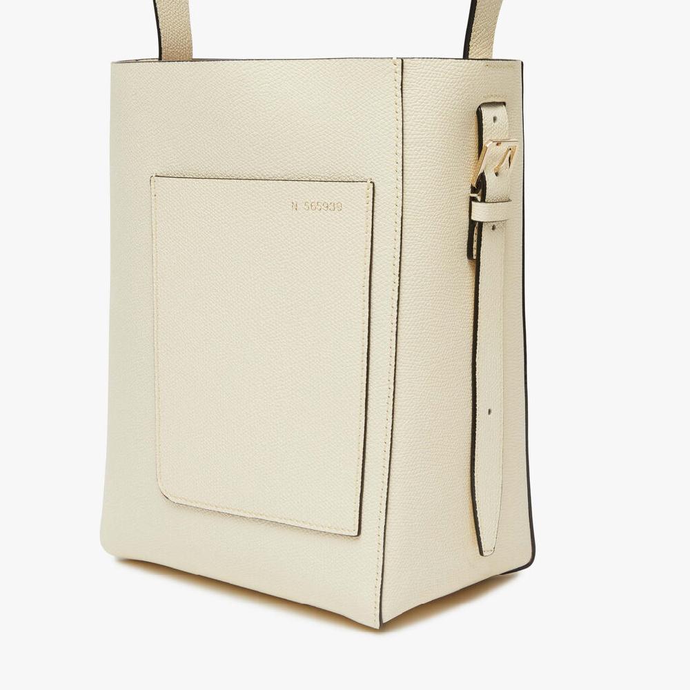 Valextra Borsa a secchiello da Donna Mini in Pelle Bianca | Valextra Soft Negozio