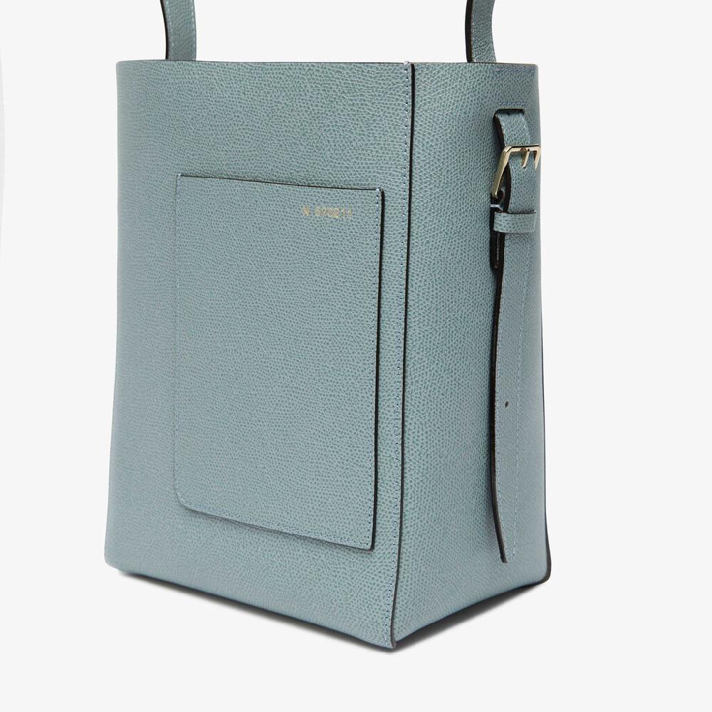 Valextra Borsa a secchiello da Donna Mini in Pelle Azzurra | Valextra Soft In Saldo