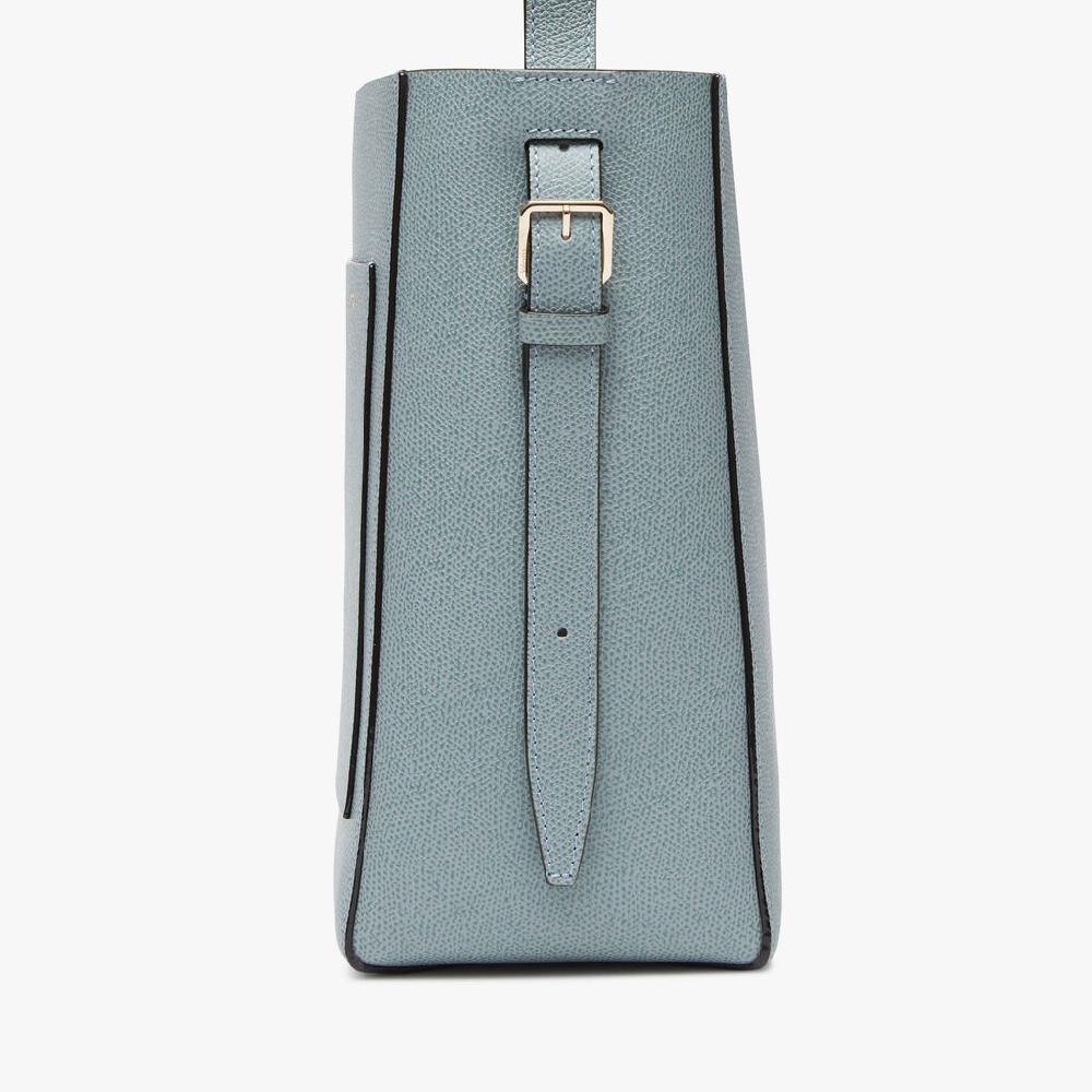 Valextra Borsa a secchiello da Donna Mini in Pelle Azzurra | Valextra Soft In Saldo