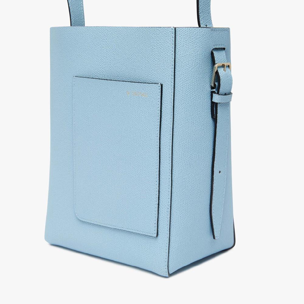 Valextra Borsa a secchiello da Donna Mini in Pelle Blu | Valextra Soft Moda