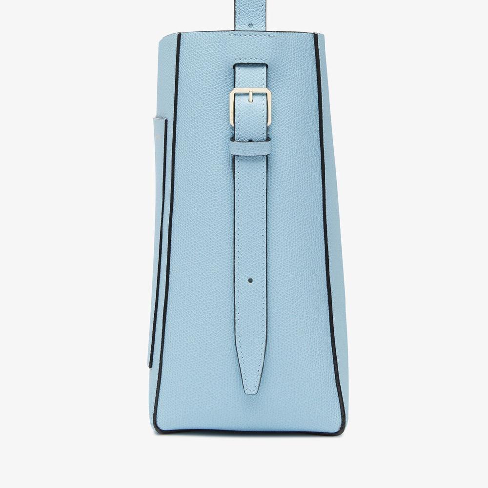 Valextra Borsa a secchiello da Donna Mini in Pelle Blu | Valextra Soft Moda