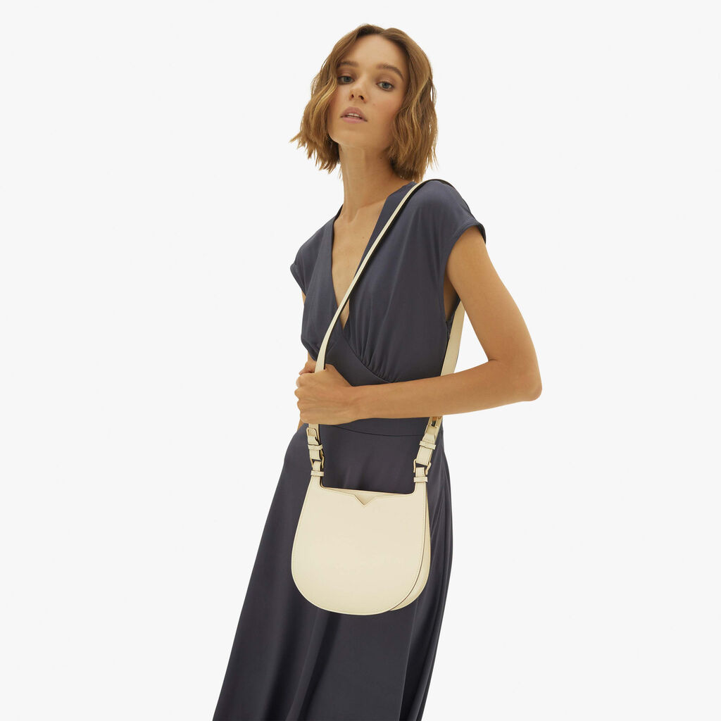 Valextra Borsa a spalla Mini in Pelle Bianca | Valextra Hobo 2025