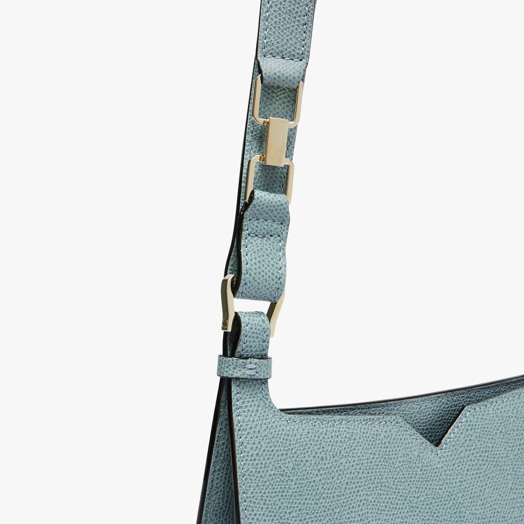 Valextra Borsa a spalla Mini in Pelle Blu | Valextra Hobo Italy