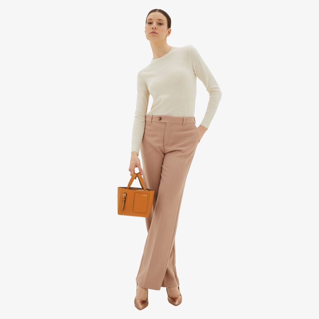 Valextra Borsa Secchiello da Donna in Pelle Marrone rigida | Valextra Soft In Linea