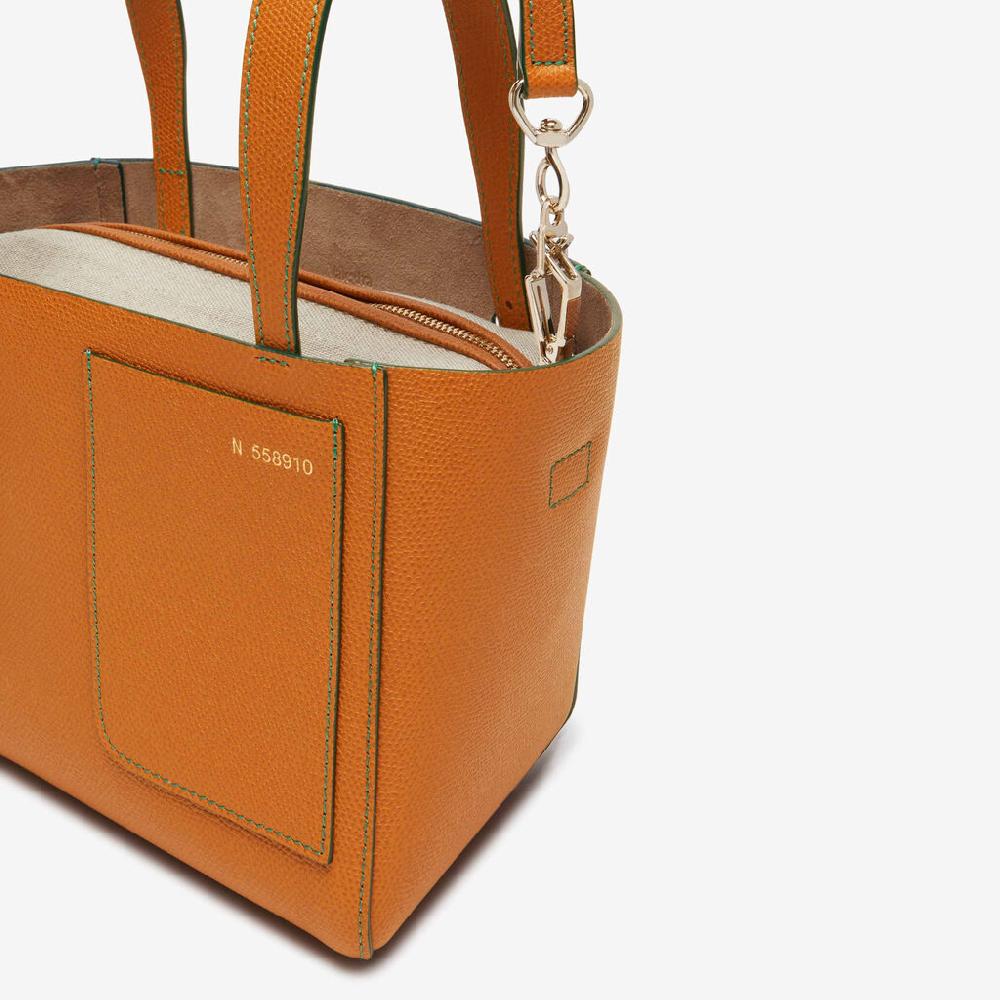 Valextra Borsa Secchiello da Donna in Pelle Marrone rigida | Valextra Soft In Linea
