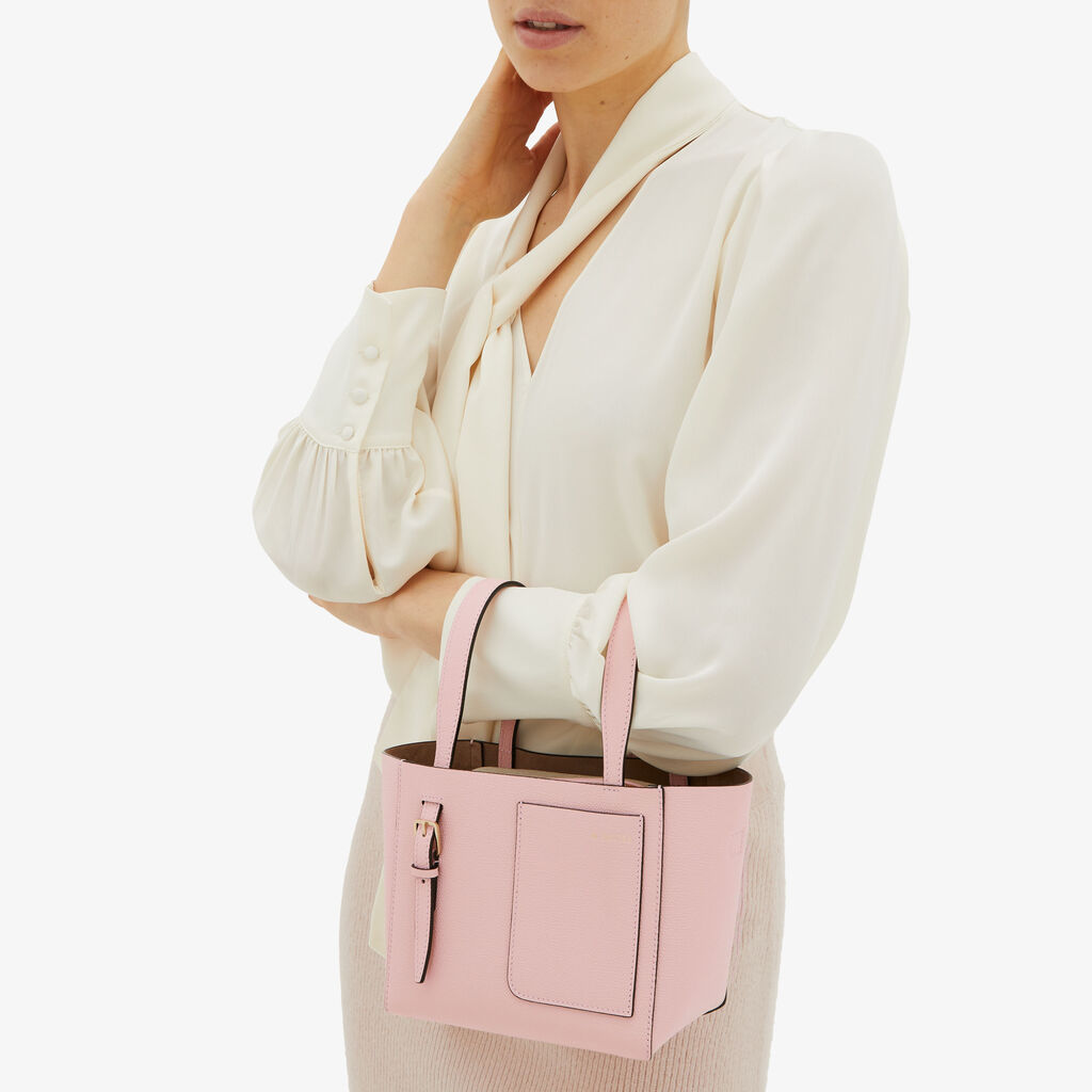 Valextra Borsa Secchiello da Donna di Lusso in Pelle Rosa | Valextra Soft Nuovo