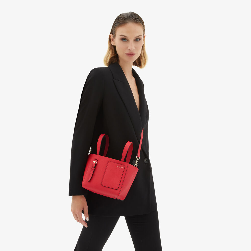 Valextra Borsa a secchiello da Donna in Pelle Rossa | Valextra Soft Qualità
