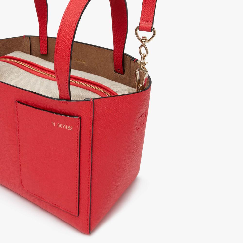 Valextra Borsa a secchiello da Donna in Pelle Rossa | Valextra Soft Qualità