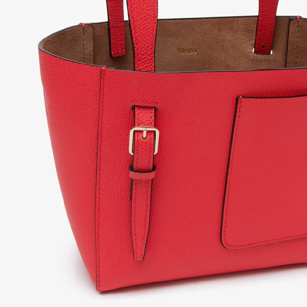 Valextra Borsa a secchiello da Donna in Pelle Rossa | Valextra Soft Qualità