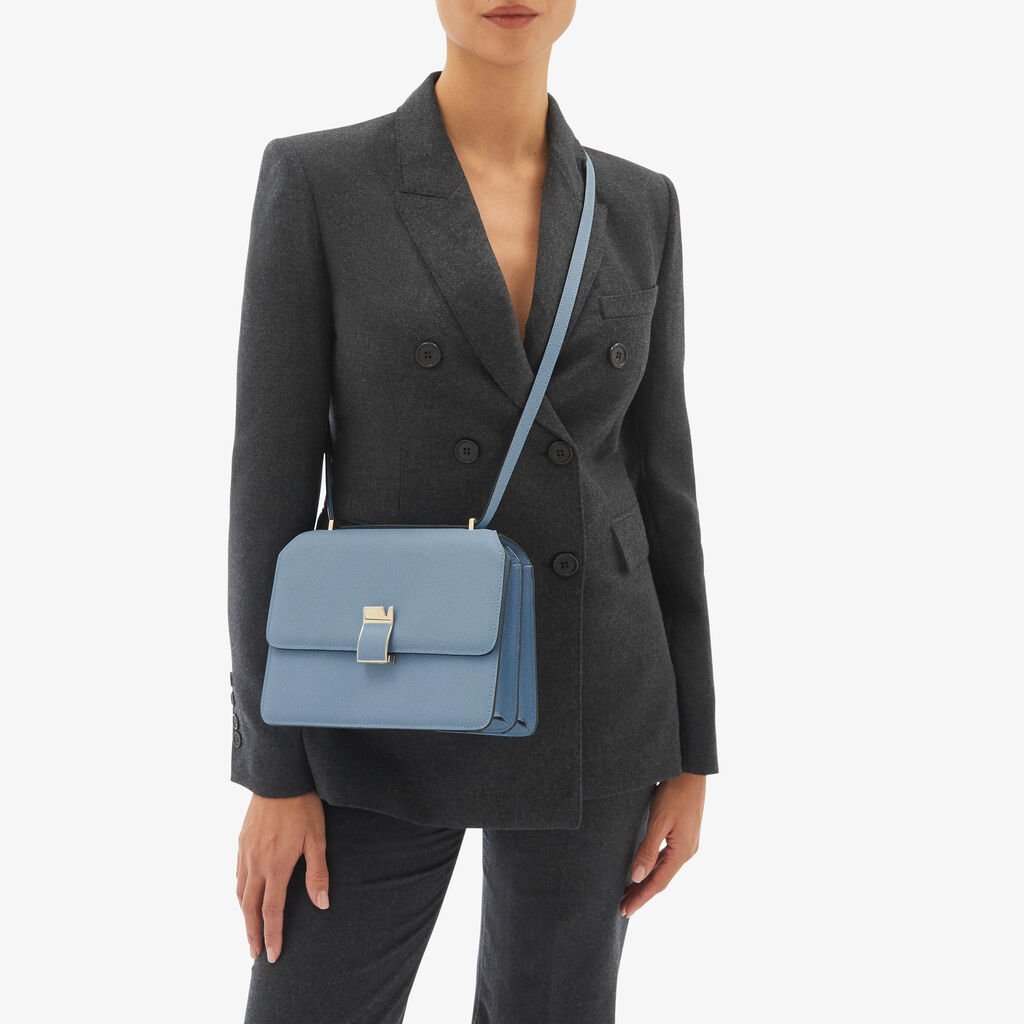 Valextra Borsa tracolla da Donna di Lusso in Pelle Azzurra | Valextra Promozione