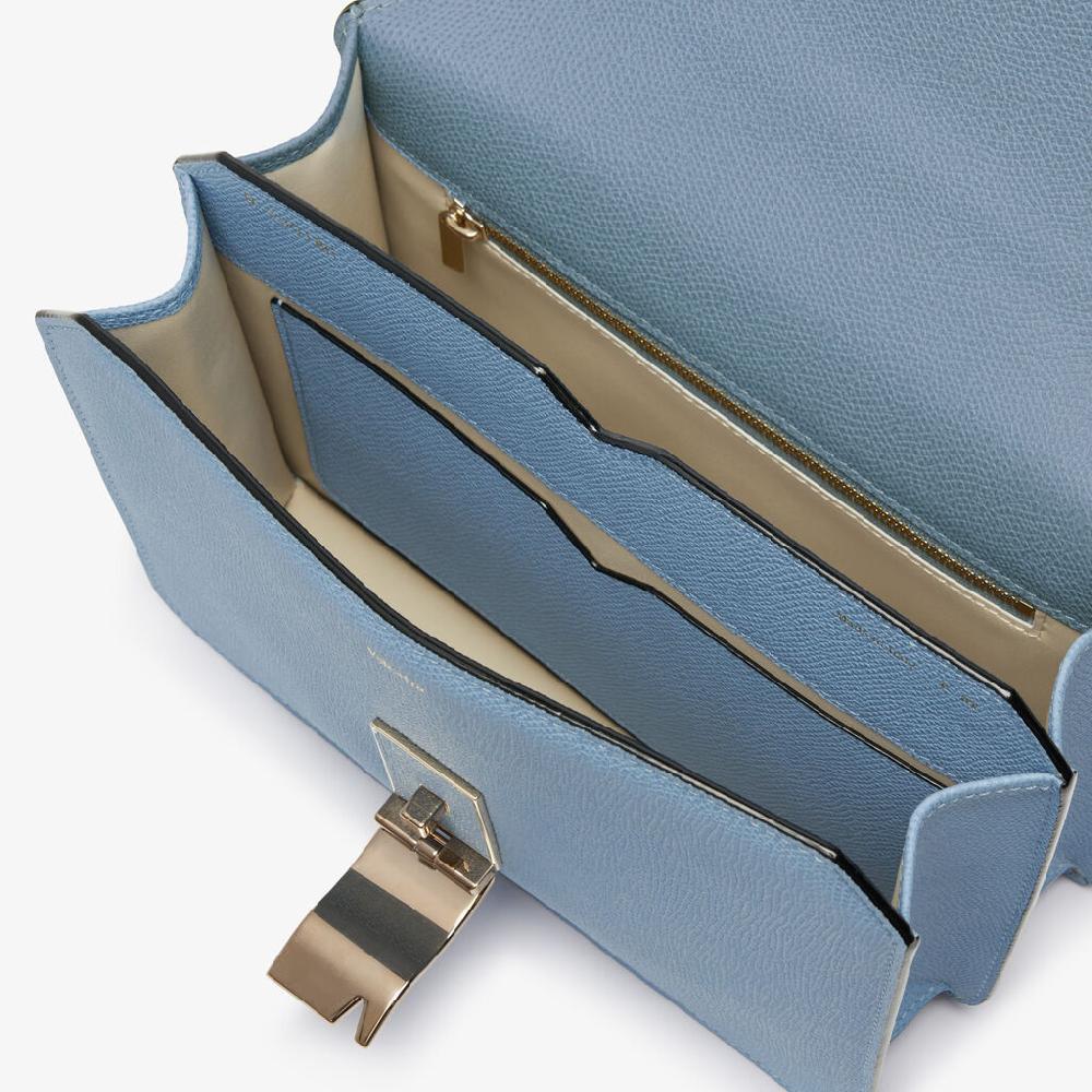 Valextra Borsa tracolla da Donna di Lusso in Pelle Azzurra | Valextra Promozione