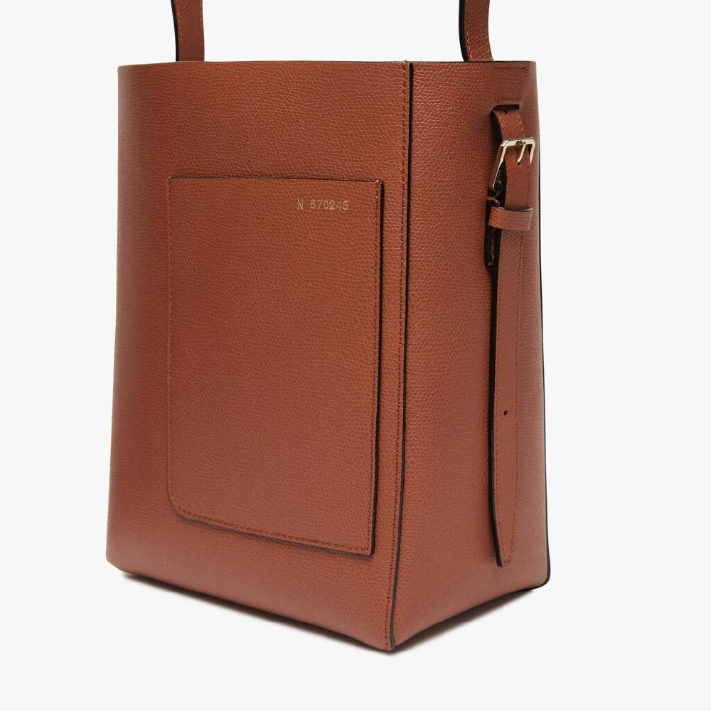 Valextra Borsa a secchiello da Donna Mini in Pelle Marrone | Valextra Soft Qualità Garantita
