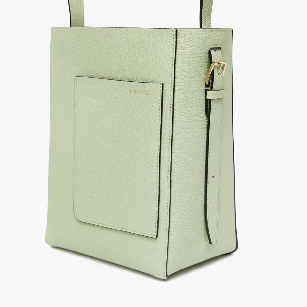 Valextra Borsa a secchiello da Donna Mini in Pelle Verde | Valextra Soft Negozi Online