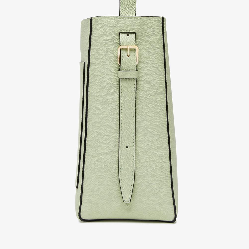 Valextra Borsa a secchiello da Donna Mini in Pelle Verde | Valextra Soft Negozi Online