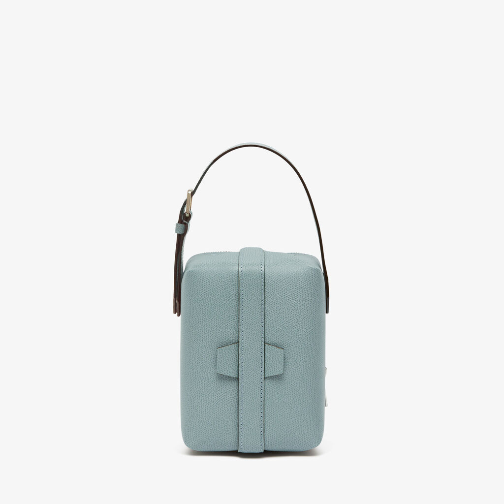 Valextra Valextra Tric Trac: Borsa a mano Mini in Pelle Blu Consegna Veloce