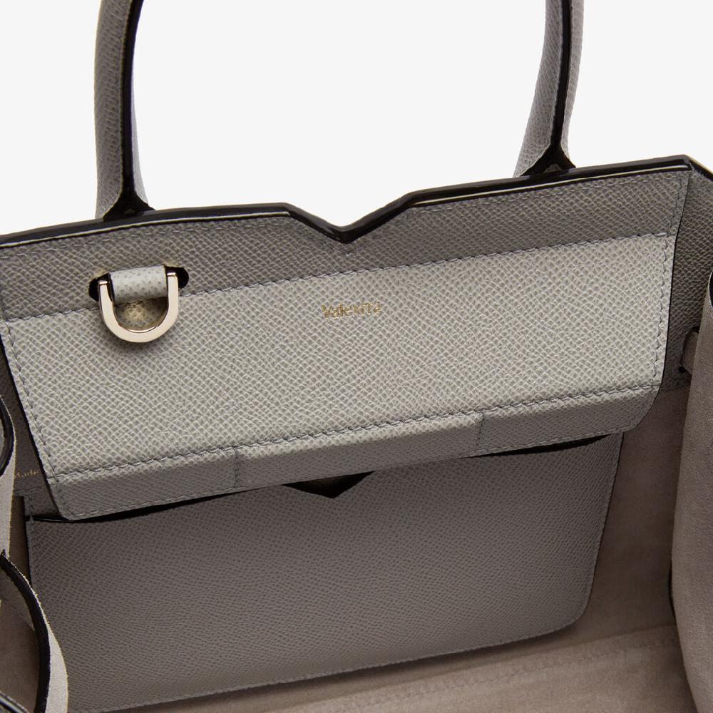 Valextra Borsa due manici Donna Mini in pelle Grigia chiara | Valextra Promozione Limitata