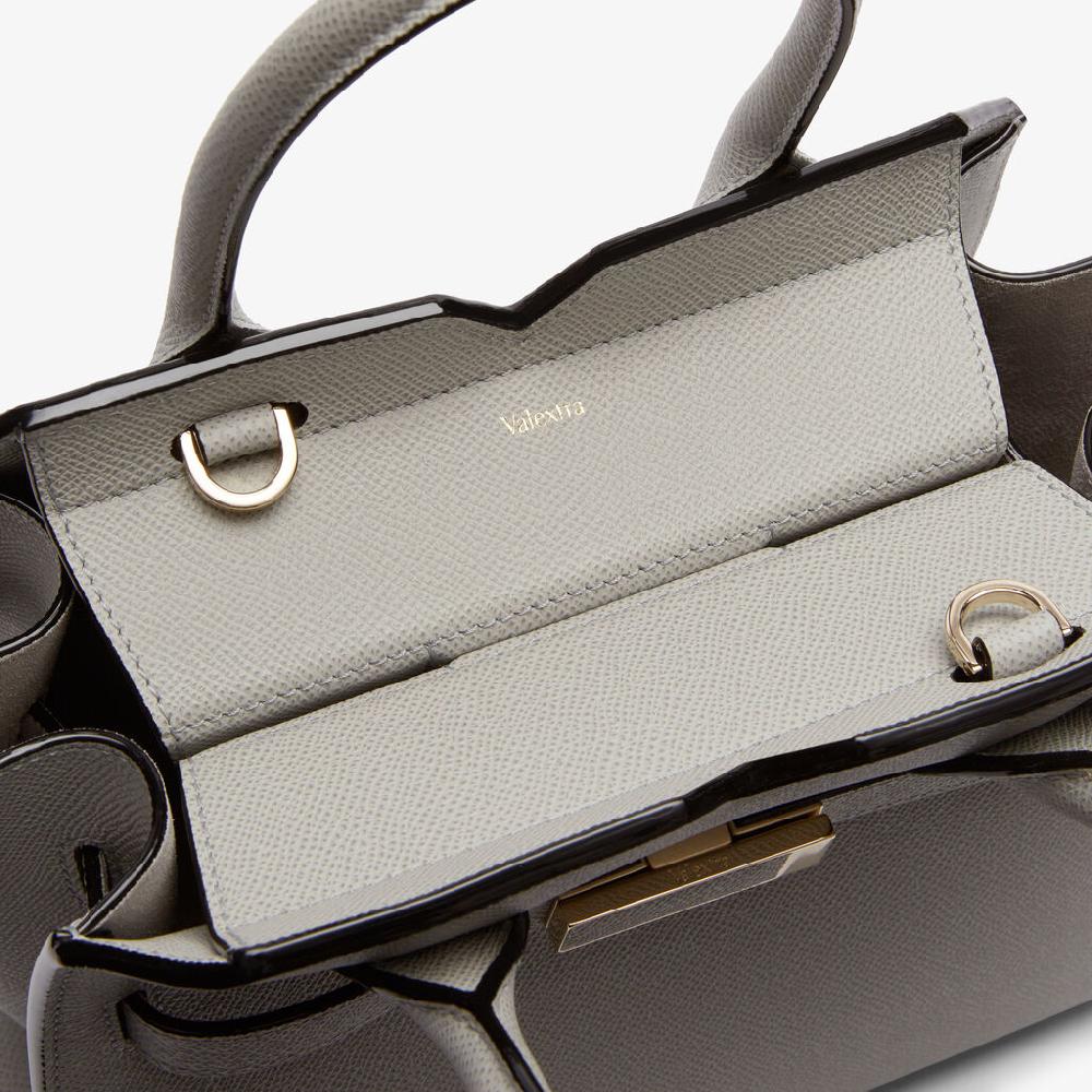 Valextra Borsa due manici Donna Mini in pelle Grigia chiara | Valextra Promozione Limitata