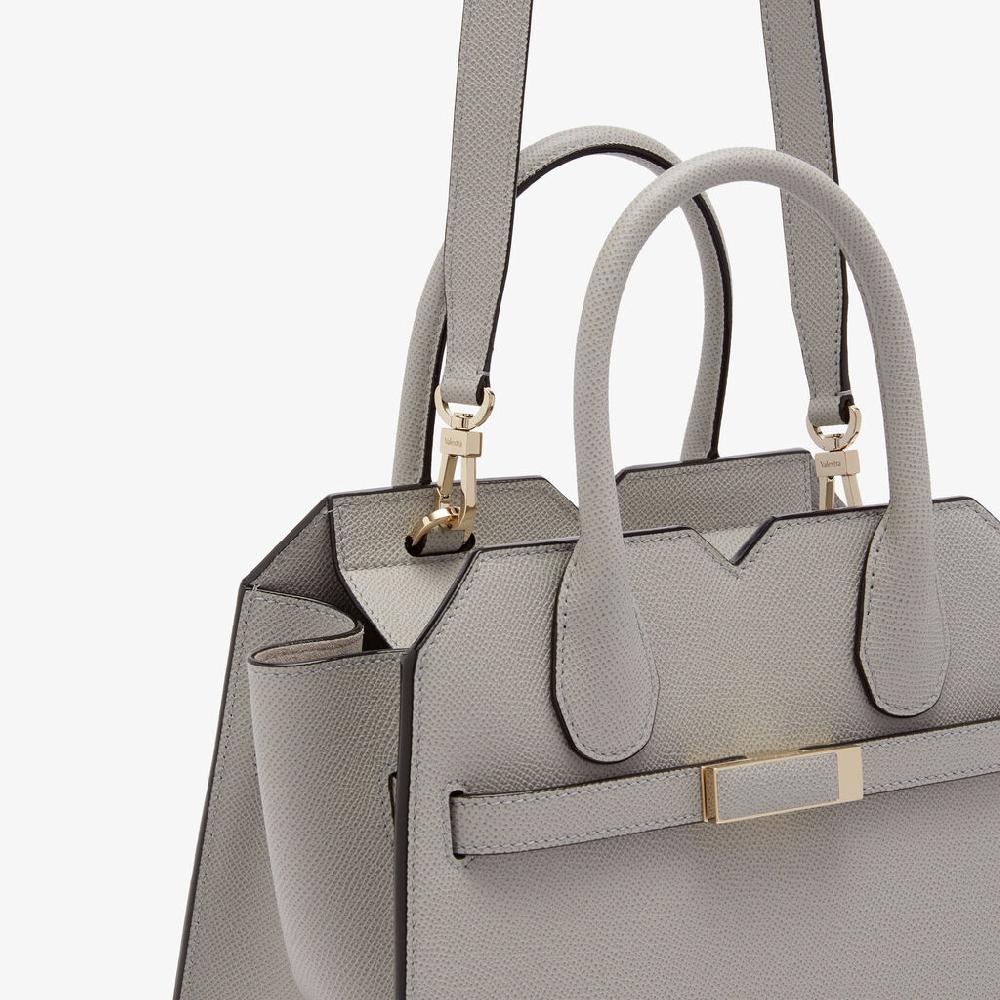 Valextra Borsa due manici Donna Mini in pelle Grigia chiara | Valextra Promozione Limitata