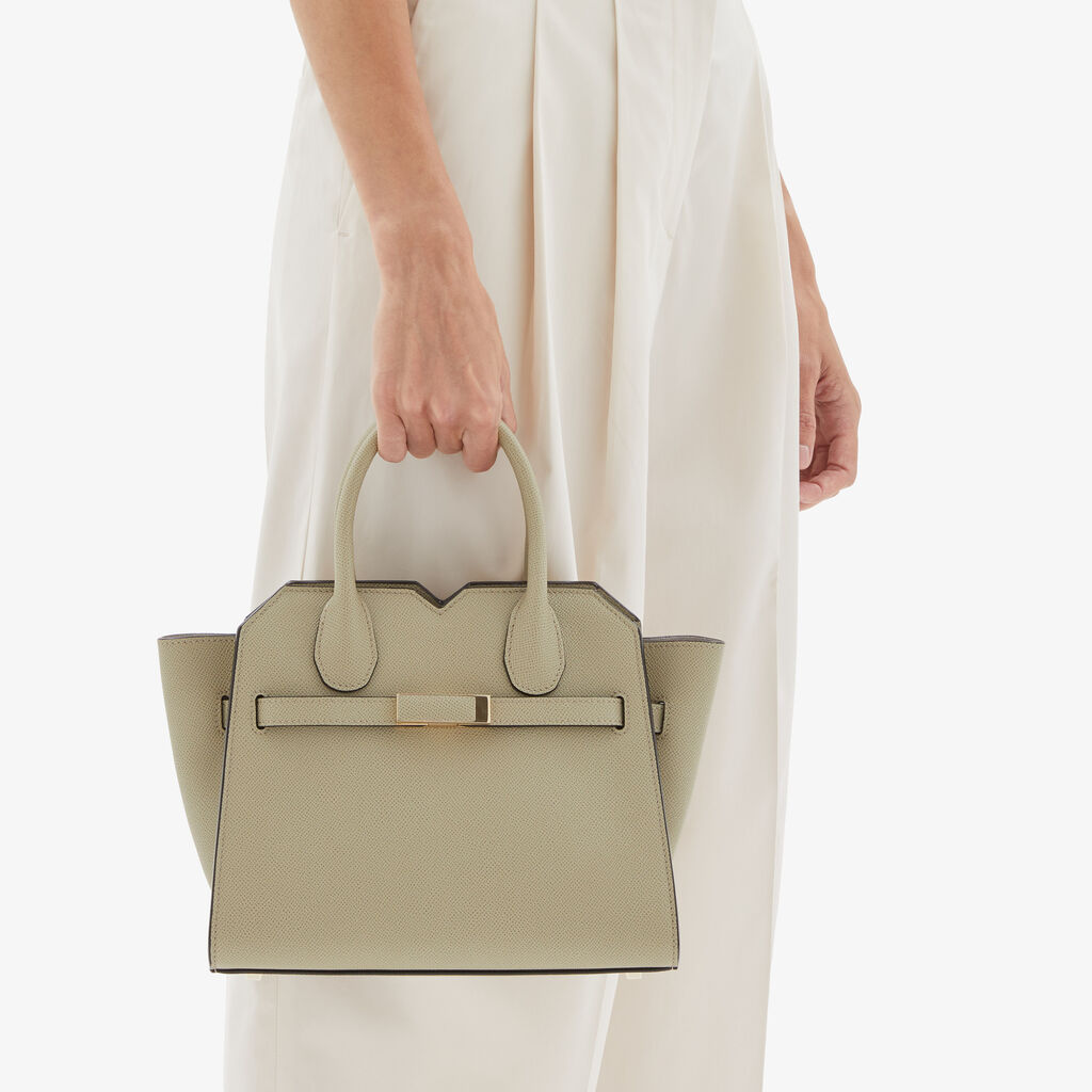 Valextra Borsa a due manici Donna Mini in Pelle Verde tundra | Valextra Fino Al -60%