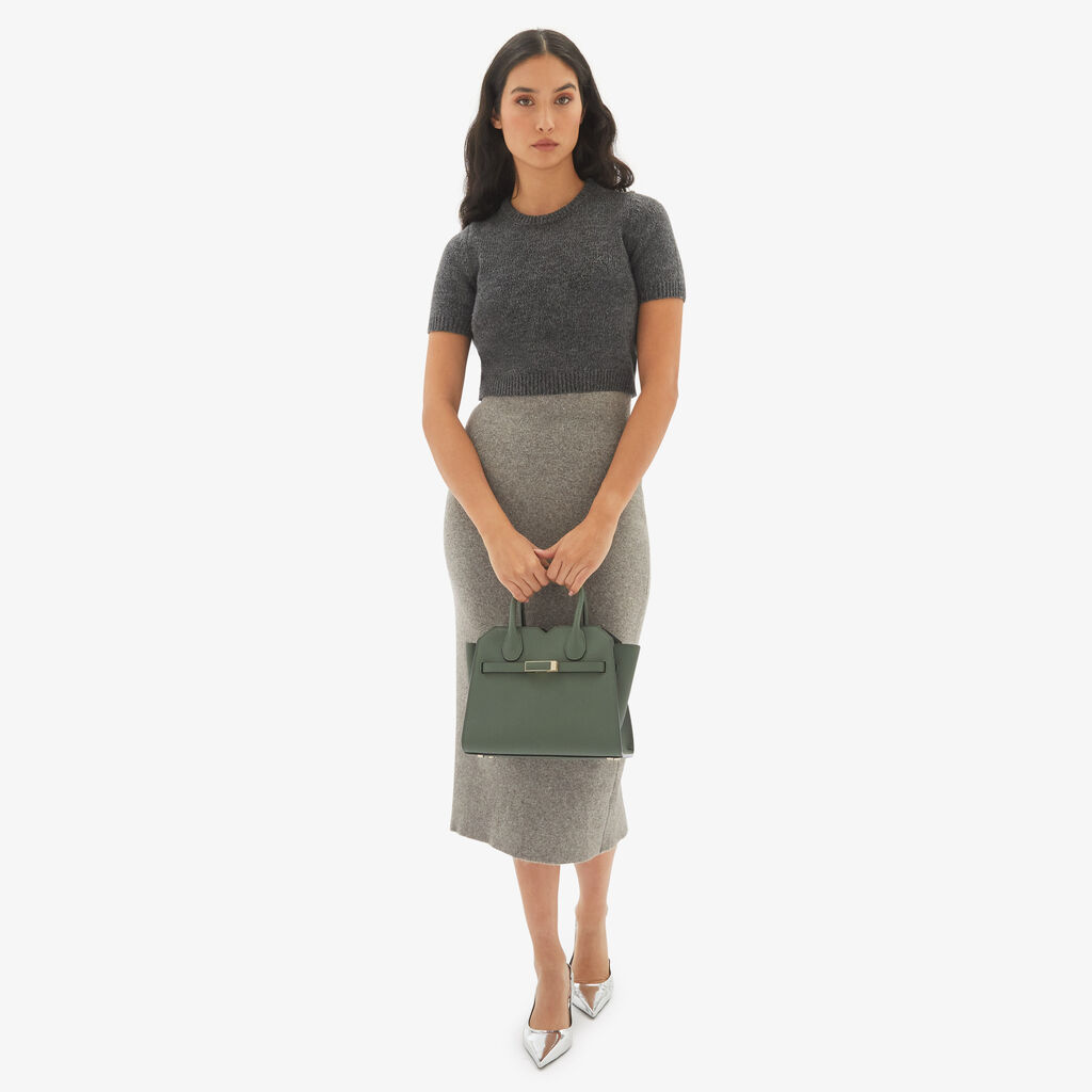 Valextra Borsa due manici da Donna in Pelle Verde di Lusso | Valextra Shopping Online