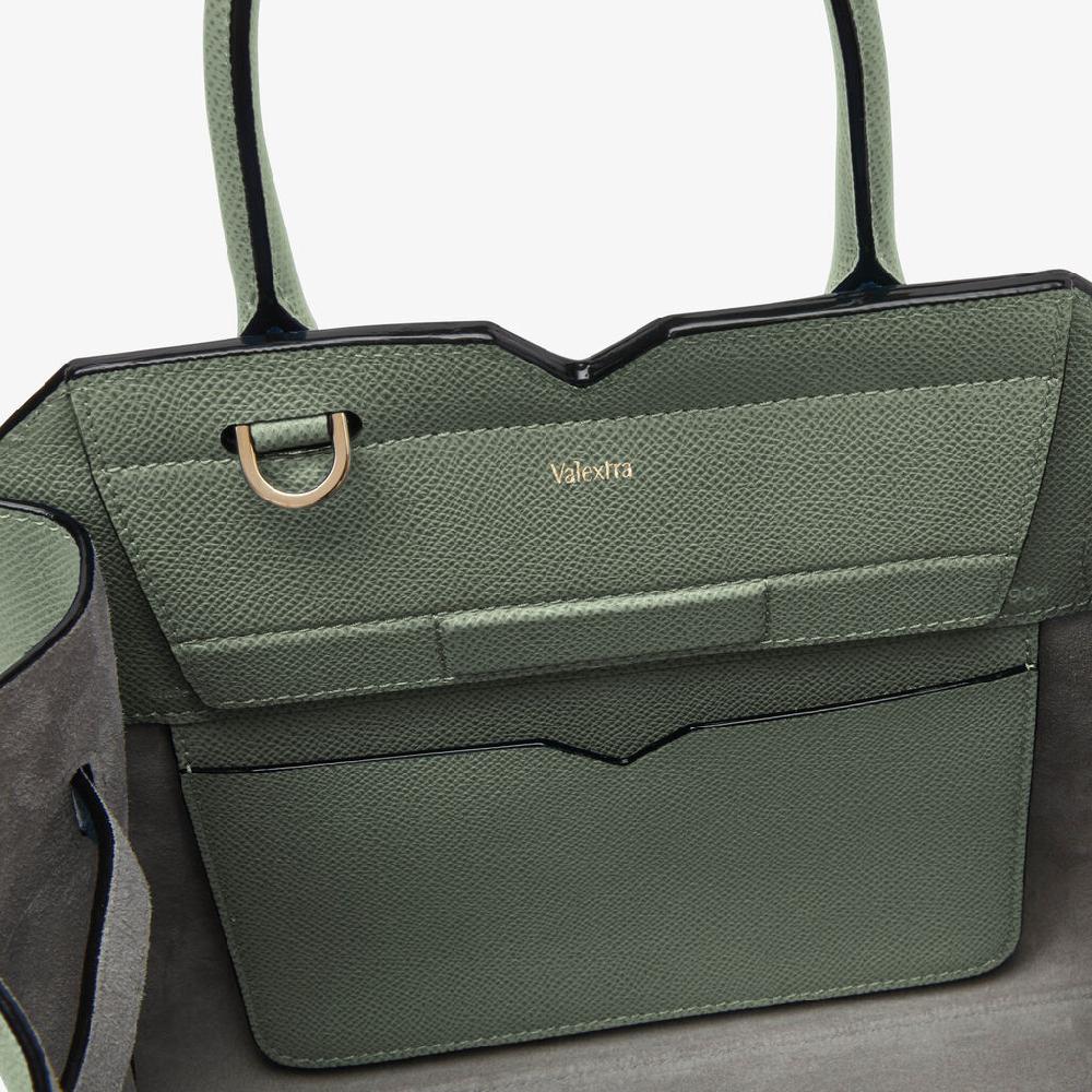 Valextra Borsa due manici da Donna in Pelle Verde di Lusso | Valextra Shopping Online