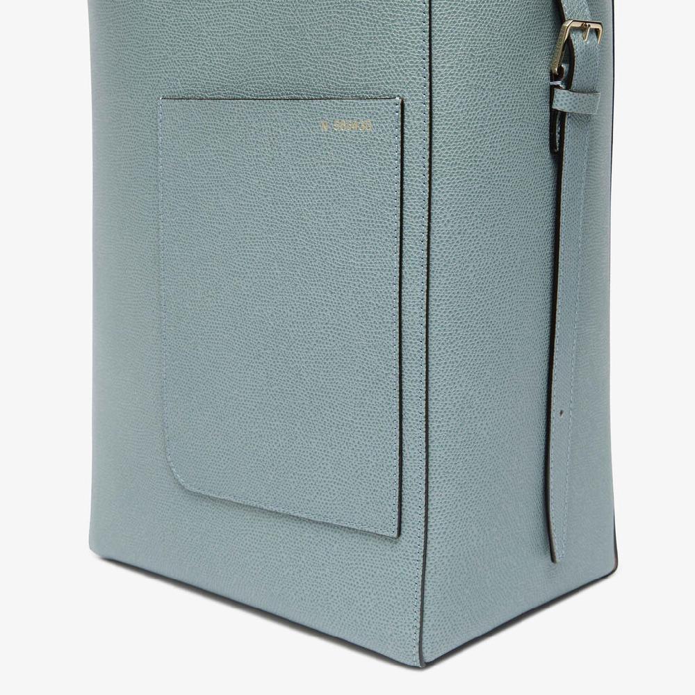 Valextra Borsa a secchiello da Donna in Pelle Azzurra | Valextra Soft Affare Del Giorno