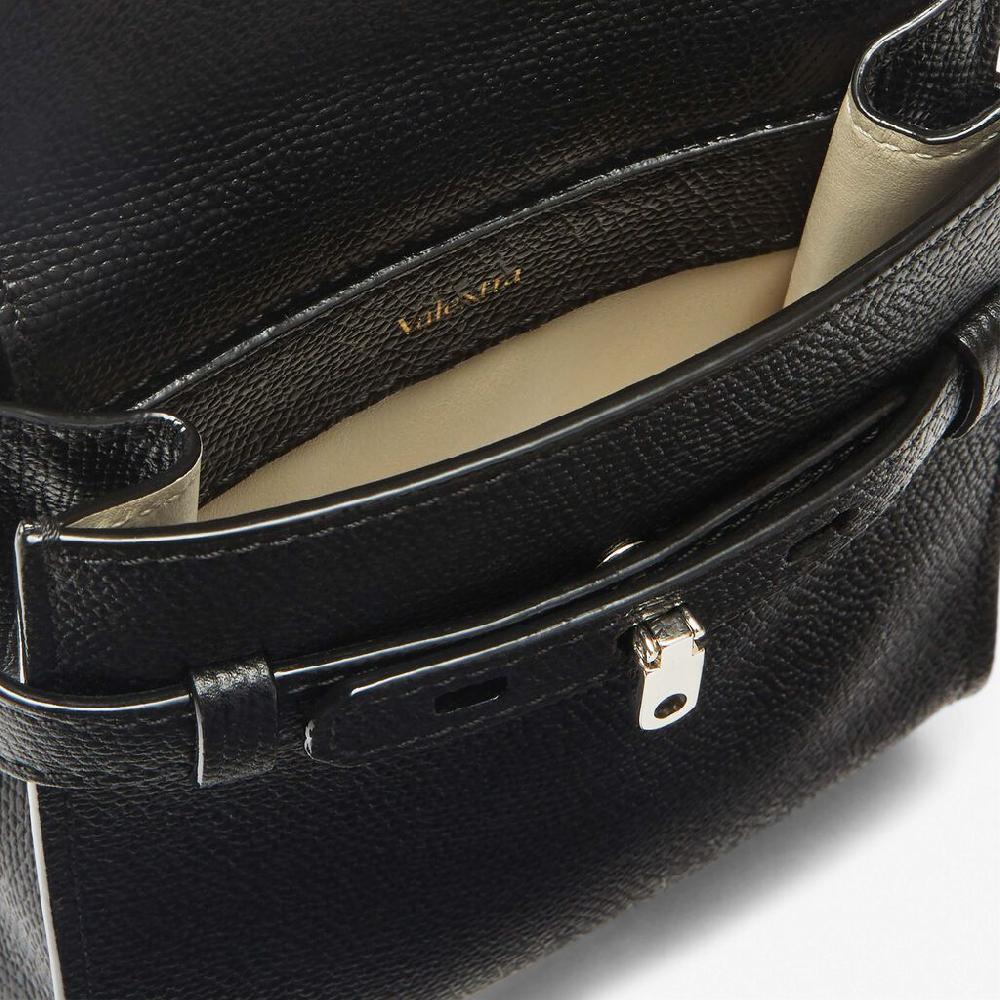 Valextra Borsa a tracolla slim Micro in Pelle Nera | Valextra Brera Sottocosto