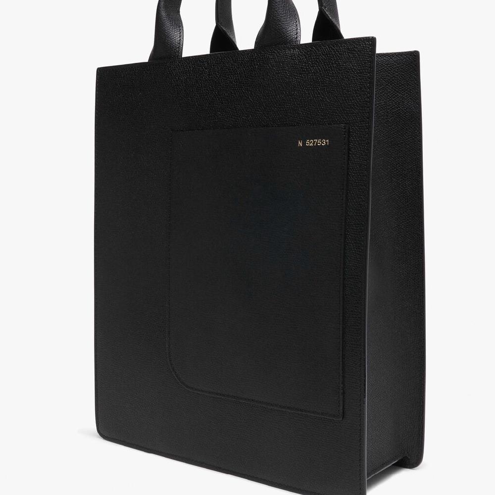 Valextra Borsa a mano da Donna di Lusso in Pelle Nera | Valextra Boxy Sconto