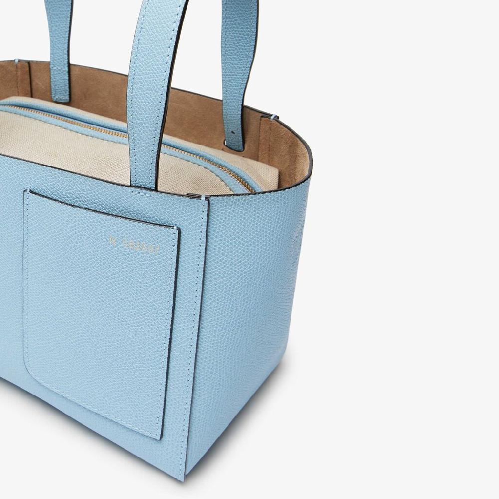Valextra Borsa a secchiello da Donna in Pelle rigida Blu | Valextra Soft Online