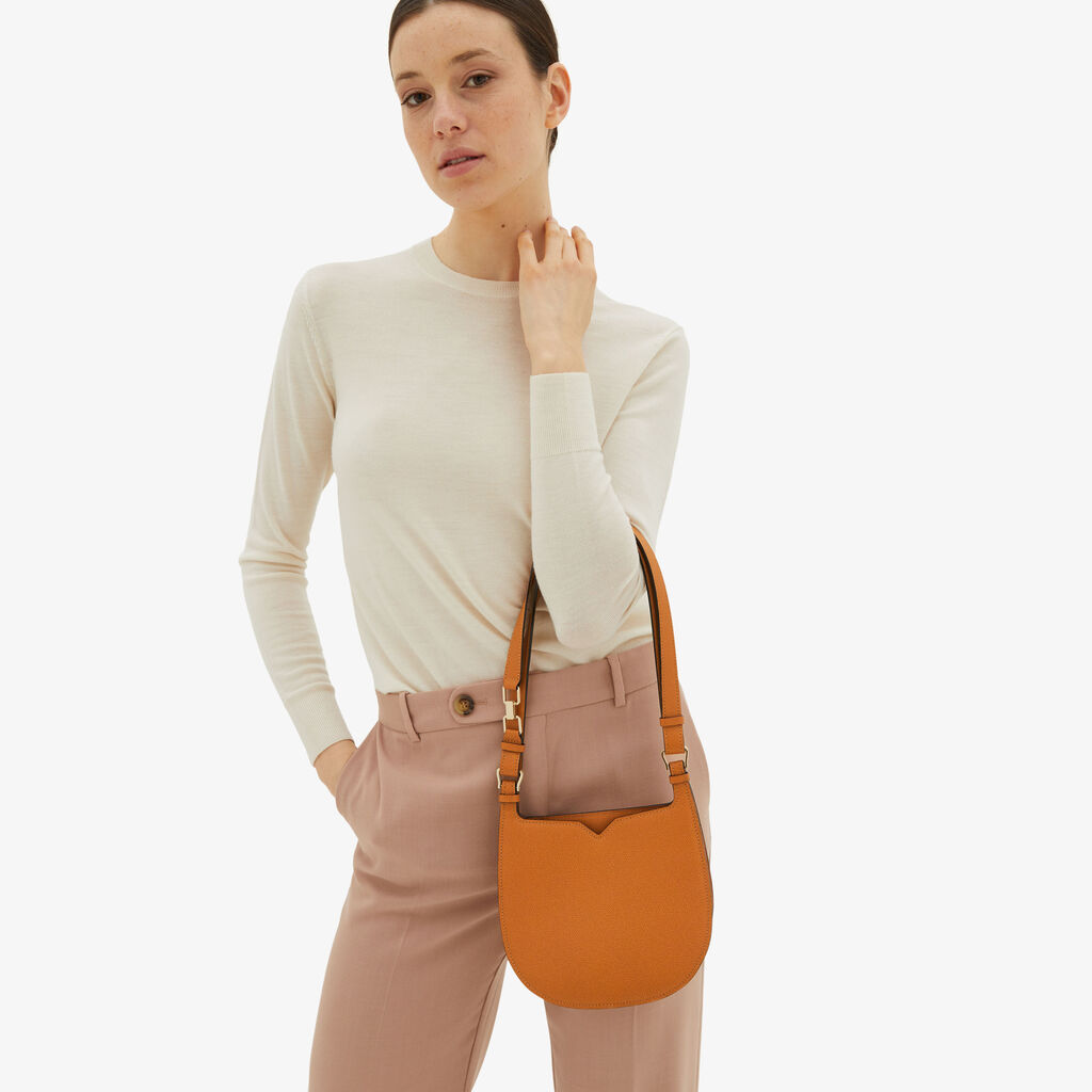 Valextra Borsa a spalla Mini in Pelle Marrone | Valextra Hobo Saldi