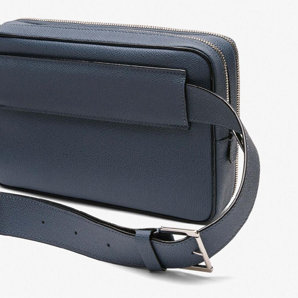 Valextra Borsa a tracolla da Uomo in Pelle Grigia | Valextra V-Line Vendita Calda