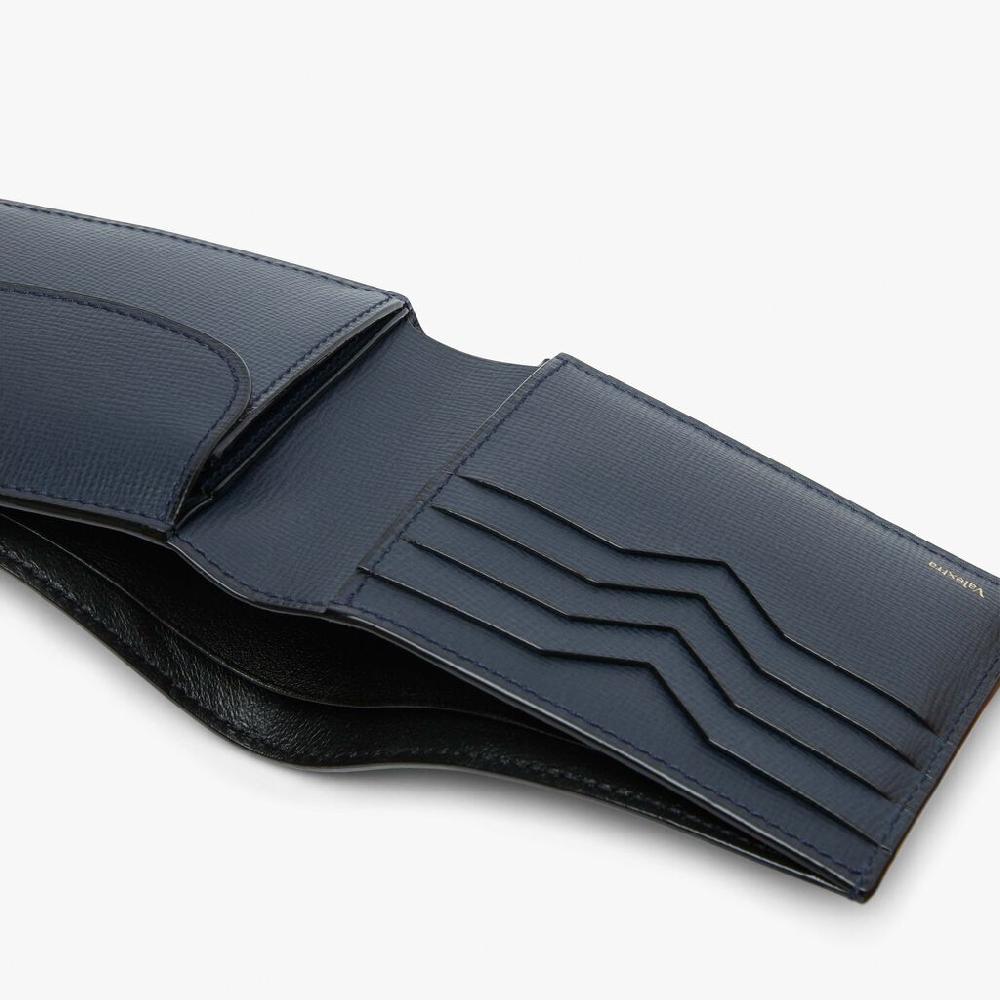 Valextra Portafoglio bifold in Pelle Blu | Valextra piccola pelletteria Negozio
