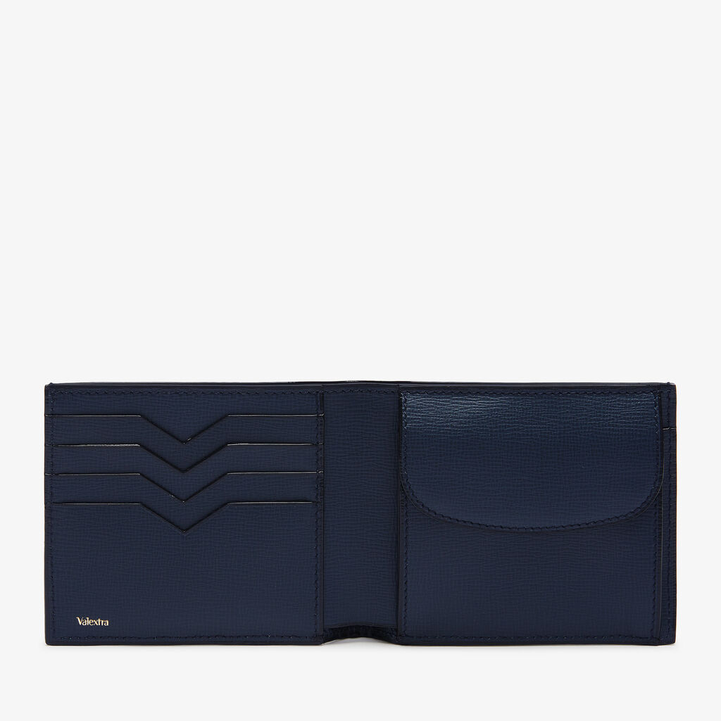Valextra Portafoglio bifold in Pelle Blu | Valextra piccola pelletteria Negozio