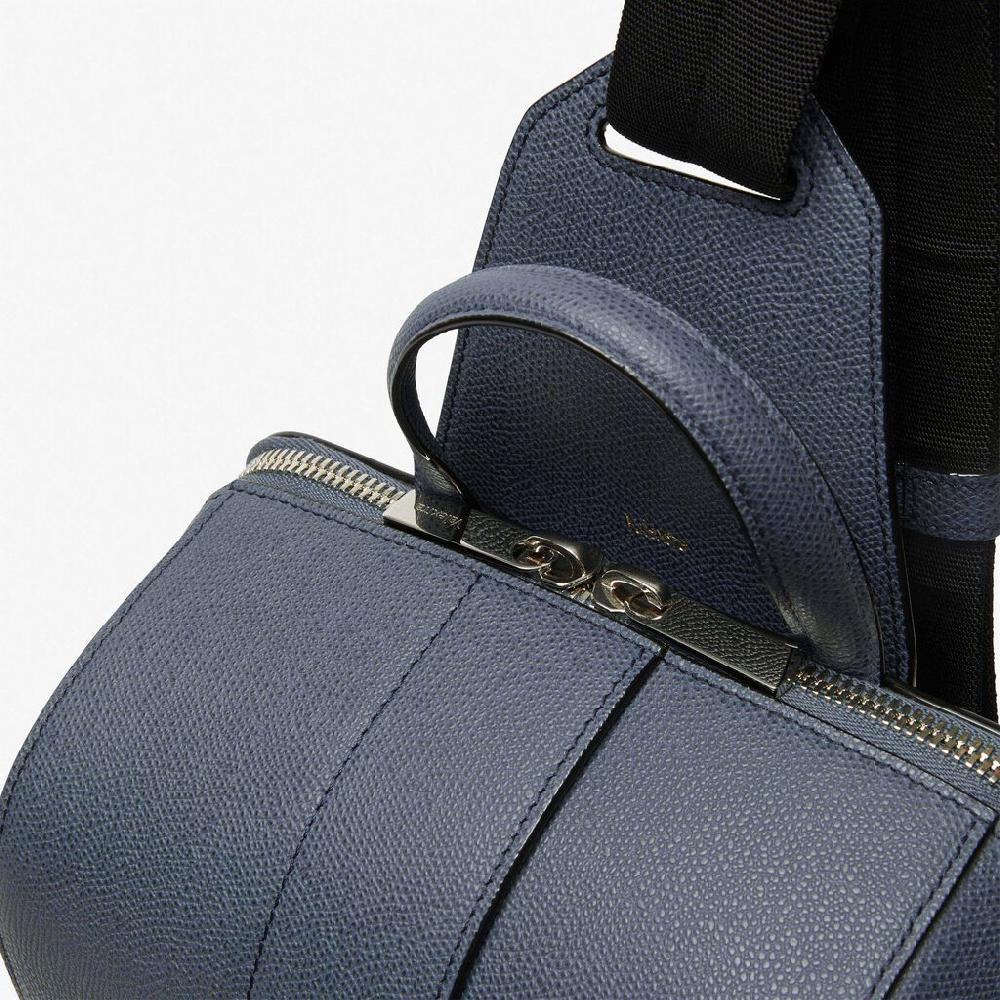 Valextra Zaino monospalla comodo in Pelle Grigia | Valextra V-Line Moda